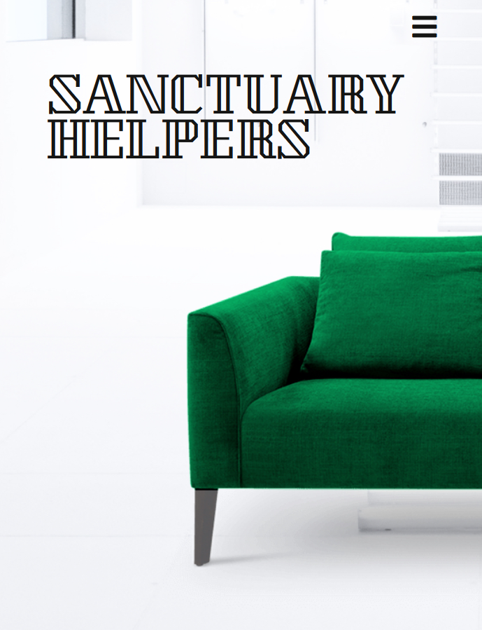 A screenshot of the homepage for the Sanctuary Helpers project